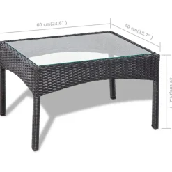 vidaXL - Bankset - Zwart - Poly rattan Discount