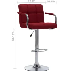 vidaXL - Barstoel - Rood - Stof - 2 stuks Sale
