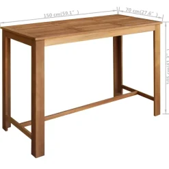 vidaXL - Bartafel - Bruin - Hout - 150 x 70 x 105 cm Best