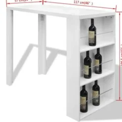 vidaXL - Bartafel - Wit - MDF Discount