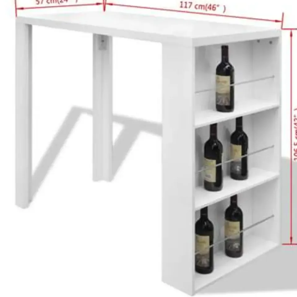 vidaXL - Bartafel - Wit - MDF Discount