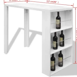 vidaXL - Bartafel - Wit - MDF Discount
