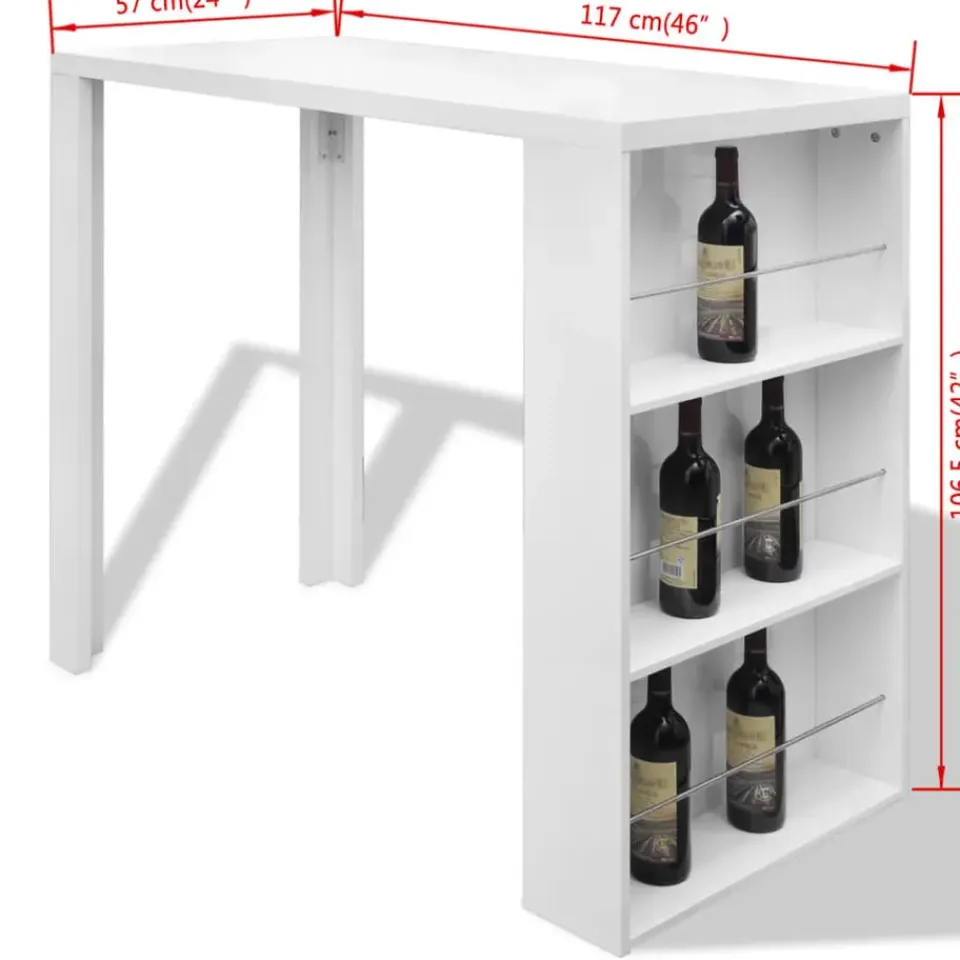 vidaXL - Bartafel - Wit - MDF Discount