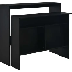 vidaXL - Bartafel - Zwart - Bewerkt hout Sale