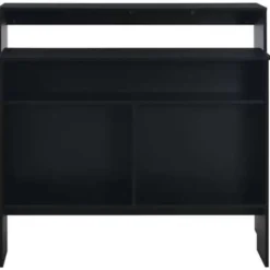 vidaXL - Bartafel - Zwart - Bewerkt hout Sale