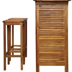 vidaXL - Bartafel En -stoelenset - Bruin - Acaciahout Best