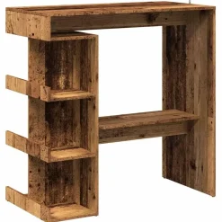 vidaXL - Bartafel met opbergruimte - Oud hout - Bewerkt hout - 100x48 cm Discount