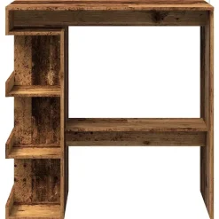 vidaXL - Bartafel met opbergruimte - Oud hout - Bewerkt hout - 100x48 cm Discount