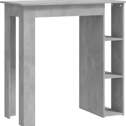 vidaXL - Bartafel met opbergruimte - Betongrijs - Bewerkt hout - 102x50 cm Clearance