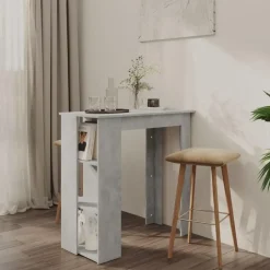 vidaXL - Bartafel met opbergruimte - Betongrijs - Bewerkt hout - 102x50 cm Clearance