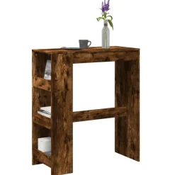 vidaXL - Bartafel met opbergruimte - Gerookt eiken - Bewerkt hout - 90x43 cm Hot