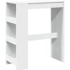 vidaXL - Bartafel met opbergruimte - Wit - Bewerkt hout - 90x43 cm