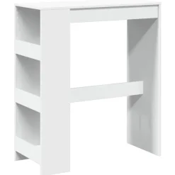 vidaXL - Bartafel met opbergruimte - Wit - Bewerkt hout - 90x43 cm