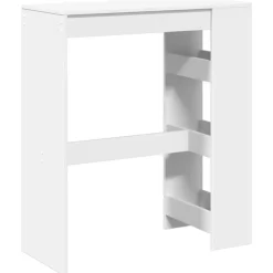 vidaXL - Bartafel met opbergruimte - Wit - Bewerkt hout - 90x43 cm