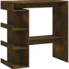 vidaXL - Bartafel met opbergruimte - Gerookt eiken - Bewerkt hout - 100x50 cm Online