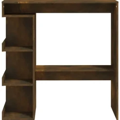 vidaXL - Bartafel met opbergruimte - Gerookt eiken - Bewerkt hout - 100x50 cm Online