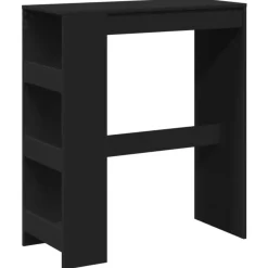 vidaXL - Bartafel met opbergruimte - Zwart - Bewerkt hout - 90x43 cm Best