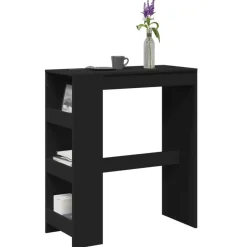 vidaXL - Bartafel met opbergruimte - Zwart - Bewerkt hout - 90x43 cm Best