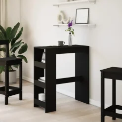 vidaXL - Bartafel met opbergruimte - Zwart - Bewerkt hout - 90x43 cm Best