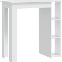 vidaXL - Bartafel met opbergruimte - Wit - Bewerkt hout - 102x50 cm Outlet