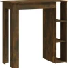vidaXL - Bartafel met opbergruimte - Gerookt eiken - Bewerkt hout - 102x50 cm Outlet