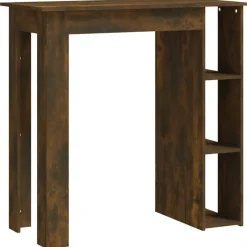 vidaXL - Bartafel met opbergruimte - Gerookt eiken - Bewerkt hout - 102x50 cm Outlet