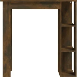 vidaXL - Bartafel met opbergruimte - Gerookt eiken - Bewerkt hout - 102x50 cm Outlet