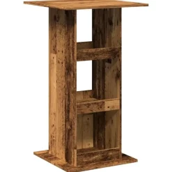 vidaXL - Bartafel met opbergruimte - Oud hout - Bewerkt hout - 60x60x102 cm Hot