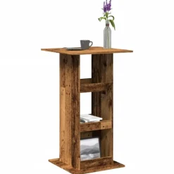 vidaXL - Bartafel met opbergruimte - Oud hout - Bewerkt hout - 60x60x102 cm Hot