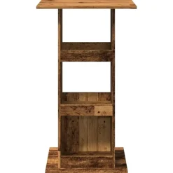 vidaXL - Bartafel met opbergruimte - Oud hout - Bewerkt hout - 60x60x102 cm Hot