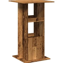 vidaXL - Bartafel met opbergruimte - Oud hout - Bewerkt hout - 60x60x102 cm Hot