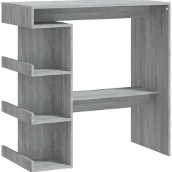 vidaXL - Bartafel met schappen - Grijs sonoma eiken - Bewerkt hout - 100x50 cm Online