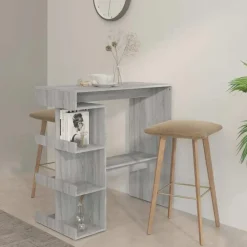 vidaXL - Bartafel met schappen - Grijs sonoma eiken - Bewerkt hout - 100x50 cm Online