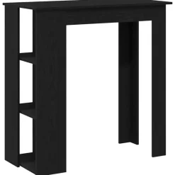 vidaXL - Bartafel met schappen - Zwart eiken - Bewerkt hout - 102x50 cm Hot