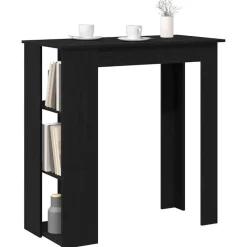 vidaXL - Bartafel met schappen - Zwart eiken - Bewerkt hout - 102x50 cm Hot