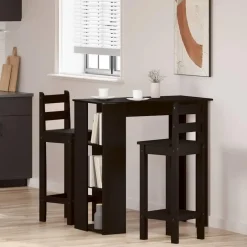 vidaXL - Bartafel met schappen - Zwart eiken - Bewerkt hout - 102x50 cm Hot