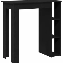 vidaXL - Bartafel met schappen - Zwart eiken - Bewerkt hout - 102x50 cm Hot