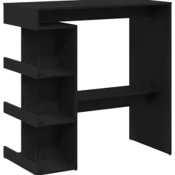 vidaXL - Bartafel met schappen - Zwart eiken - Bewerkt hout - 100x48 cm Hot