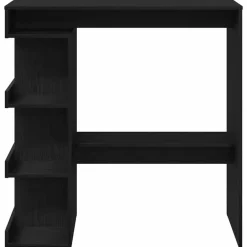 vidaXL - Bartafel met schappen - Zwart eiken - Bewerkt hout - 100x48 cm Hot