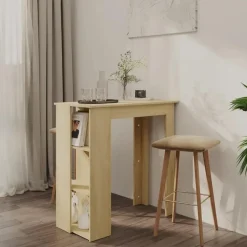vidaXL - Bartafel met schappen - Sonoma eiken - Bewerkt hout - 102x50 cm New