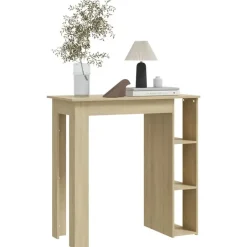 vidaXL - Bartafel met schappen - Sonoma eiken - Bewerkt hout - 102x50 cm New