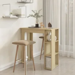 vidaXL - Bartafel met schappen - Sonoma eiken - Bewerkt hout - 102x50 cm New