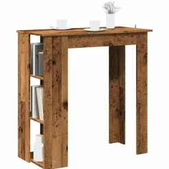 vidaXL - Bartafel met schappen - Oud hout - Bewerkt hout - 102x50 cm New