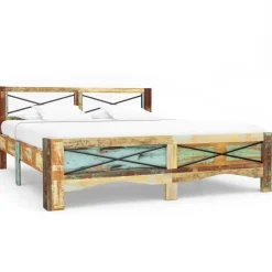 vidaXL - Bed frame - Multikleur - Massief gerecycled hout - 180x200 cm Outlet