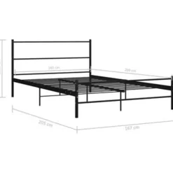 vidaXL - Bed frame - Zwart - Metaal - 160 x 200 cm Online