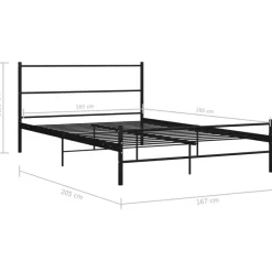 vidaXL - Bed frame - Zwart - Metaal - 160 x 200 cm Online