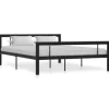 vidaXL - Bed frame - Zwart en wit - Metaal - 140x200 cm Clearance