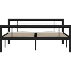 vidaXL - Bed frame - Zwart en wit - Metaal - 140x200 cm Clearance