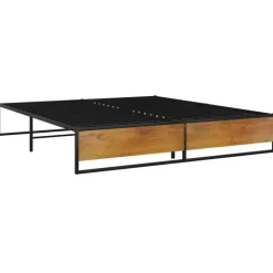 vidaXL - Bed frame - Zwart - Metaal en MDF - 140x200 cm