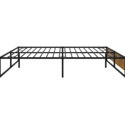 vidaXL - Bed frame - Zwart - Metaal en MDF - 140x200 cm
